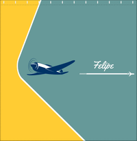 Thumbnail for Personalized Airplane Shower Curtain VI - Teal Background - Airplane II - Decorate View