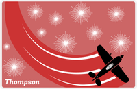 Thumbnail for Personalized Airplane Placemat - Jet Trail - Airplane 2 - Roseate Background with Black Plane -  View