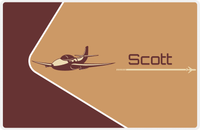 Thumbnail for Personalized Airplane Placemat - Retro IV - Airplane 1 - Brown Background with Brown Plane -  View