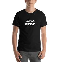 Thumbnail for Alexa, Stop T-Shirt - Black - Shirt View