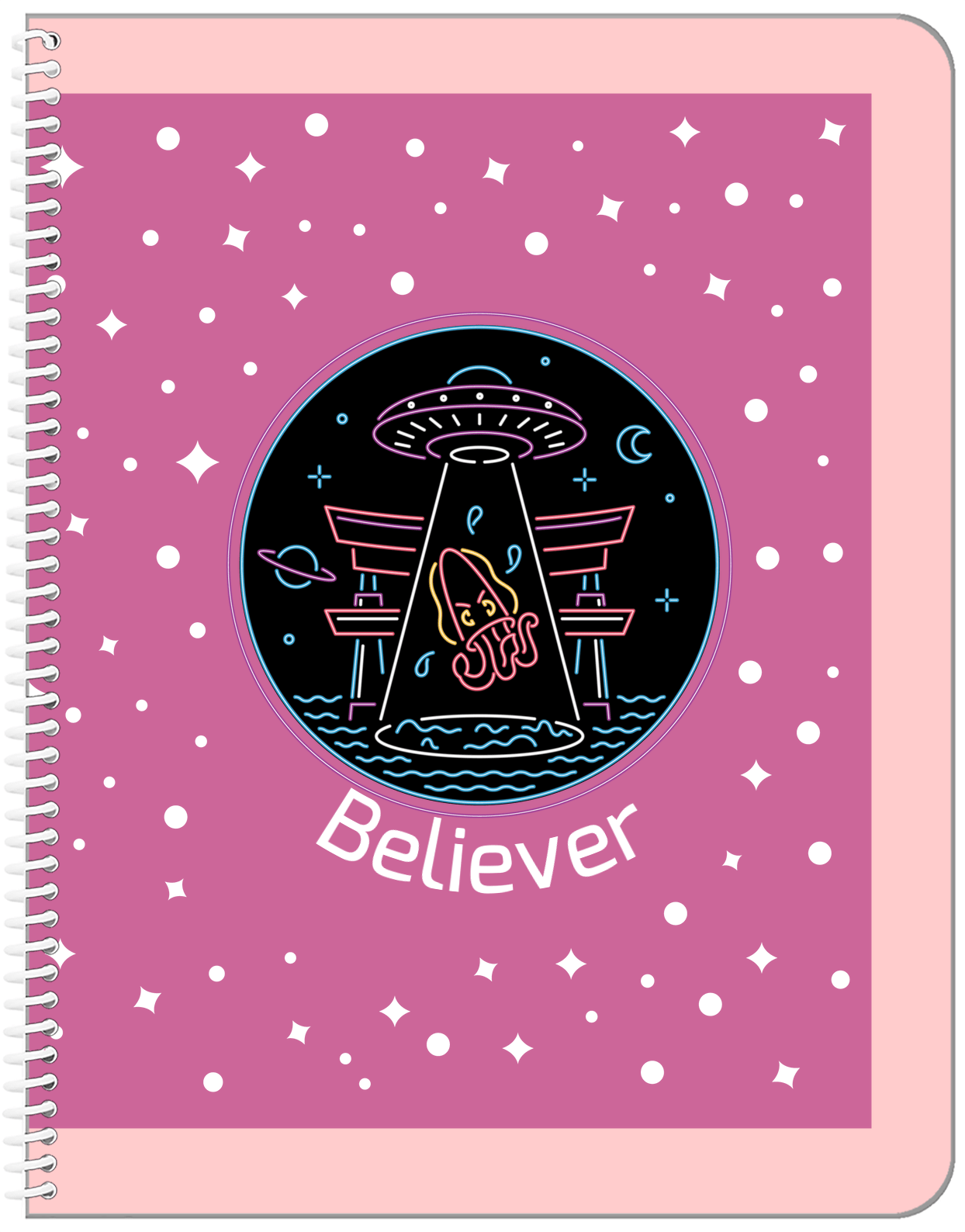 Personalized Aliens / UFO Notebook - Squid - Front View