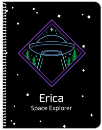 Thumbnail for Personalized Aliens / UFO Notebook - Forest - Front View