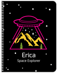 Thumbnail for Personalized Aliens / UFO Notebook - Mountains - Front View