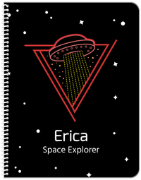 Thumbnail for Personalized Aliens / UFO Notebook - Stars - Front View