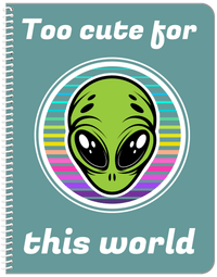 Thumbnail for Personalized Aliens / UFO Notebook - Too Cute For This World - Front View