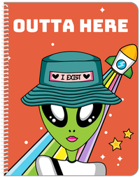 Thumbnail for Personalized Aliens / UFO Notebook - Outta Here - Front View