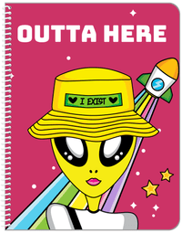 Thumbnail for Personalized Aliens / UFO Notebook - Outta Here - Front View
