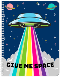 Thumbnail for Personalized Aliens / UFO Notebook - Give Me Space - Front View