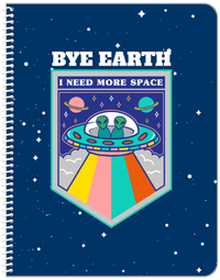 Thumbnail for Aliens / UFO Notebook - Bye Earth - Front View