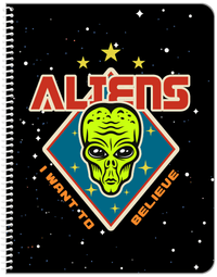Thumbnail for Aliens / UFO Notebook - I Want To Believe - Front View