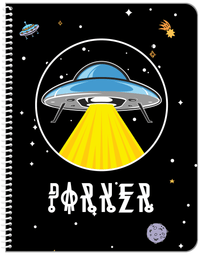 Thumbnail for Aliens / UFO Notebook - Black Background - Front View