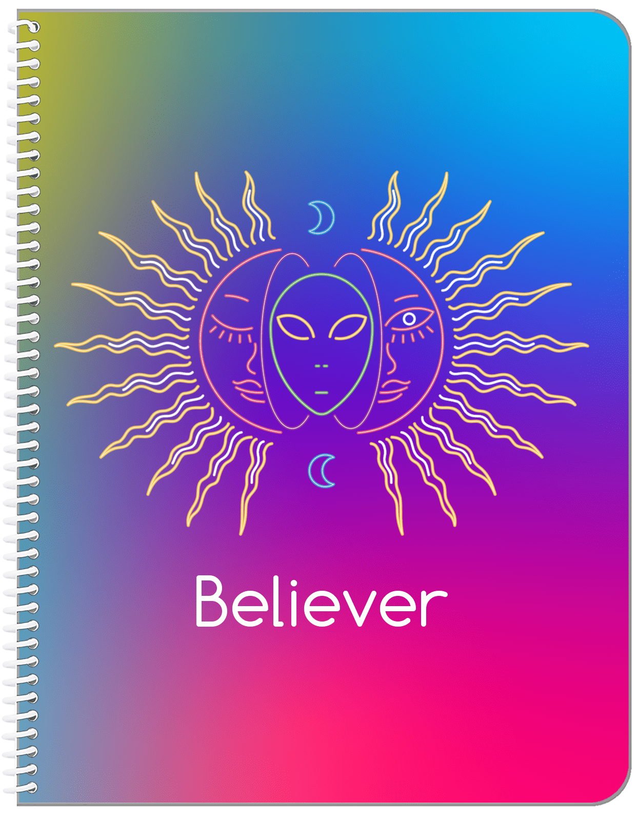 Aliens / UFO Notebook - Sun - Front View
