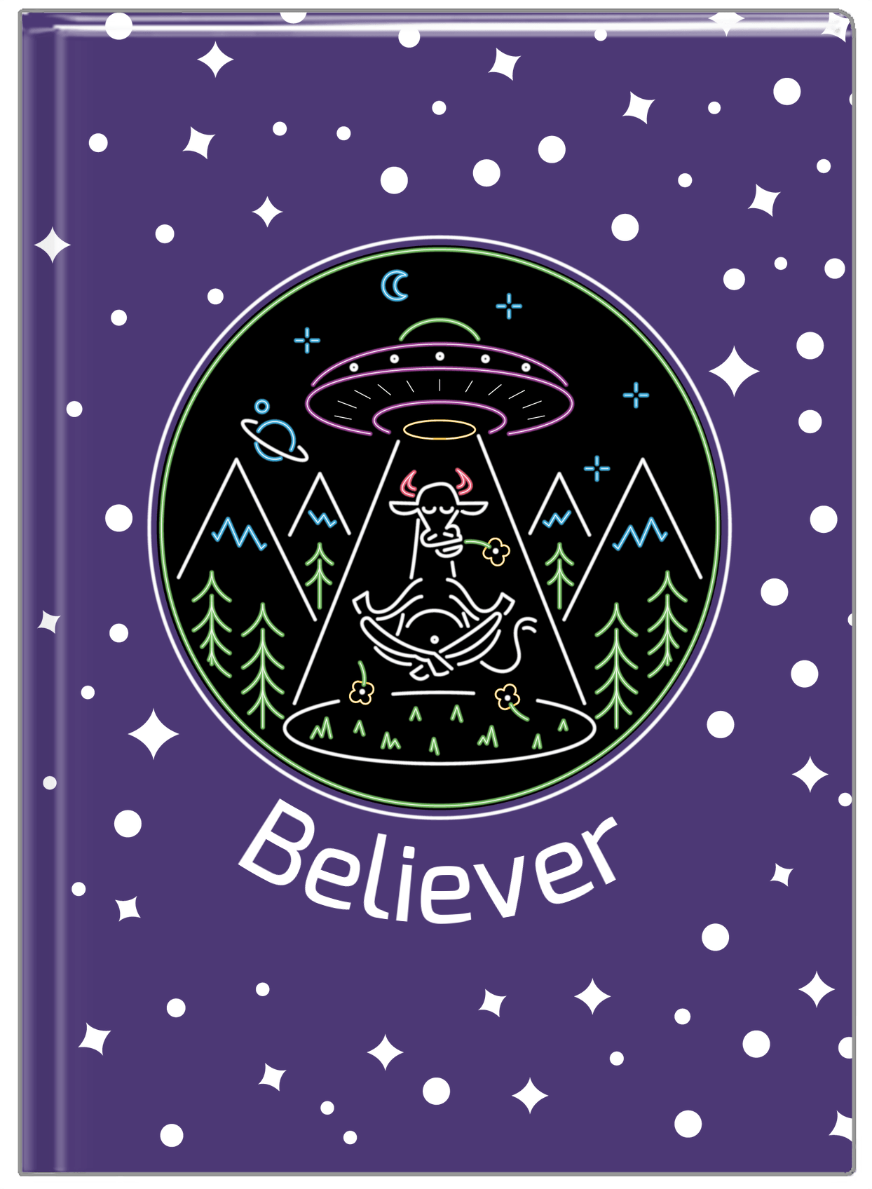 Personalized Aliens / UFO Journal - Cow - Front View
