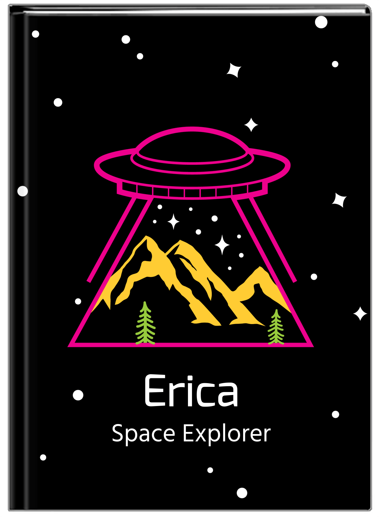 Personalized Aliens / UFO Journal - Mountains - Front View