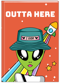 Thumbnail for Personalized Aliens / UFO Journal - Outta Here - Front View
