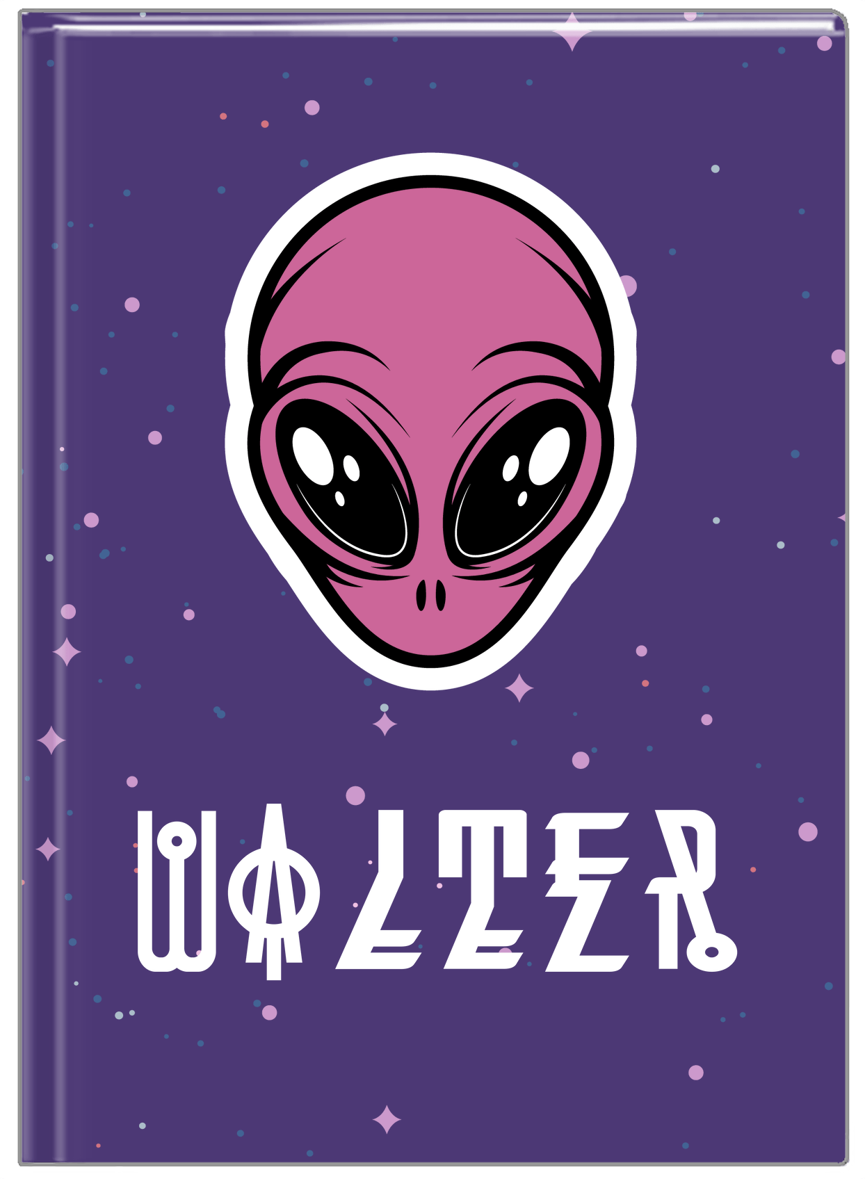 Personalized Aliens / UFO Journal - Purple Background - Front View