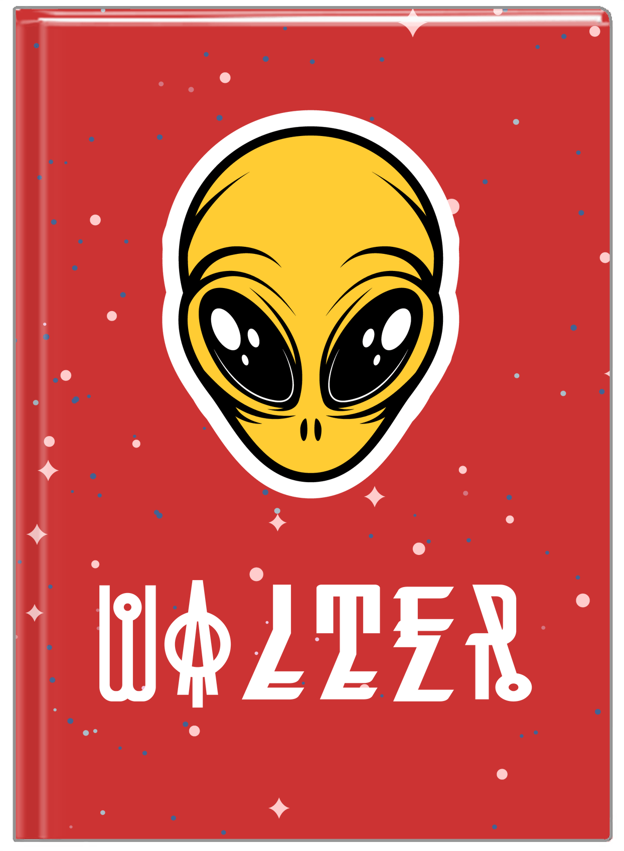 Personalized Aliens / UFO Journal - Red Background - Front View