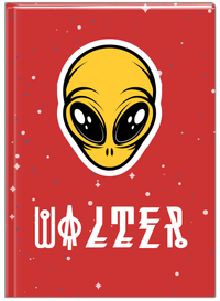 Thumbnail for Personalized Aliens / UFO Journal - Red Background - Front View