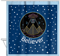 Thumbnail for Personalized Aliens / UFO Shower Curtain - Seeing Eye - Hanging View