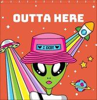 Thumbnail for Personalized Aliens / UFO Shower Curtain - Outta Here - Decorate View