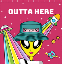Thumbnail for Personalized Aliens / UFO Shower Curtain - Outta Here - Decorate View