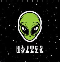 Thumbnail for Personalized Aliens / UFO Shower Curtain - Black Background - Decorate View