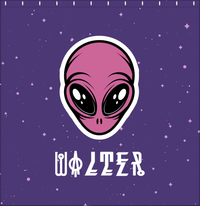 Thumbnail for Personalized Aliens / UFO Shower Curtain - Purple Background - Decorate View