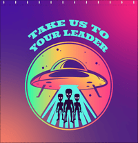 Thumbnail for Aliens / UFO Shower Curtain - Take Us To Your Leader - Decorate View
