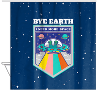 Thumbnail for Aliens / UFO Shower Curtain - Bye Earth - Hanging View