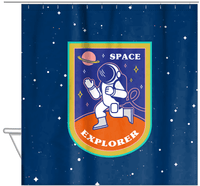 Thumbnail for Aliens / UFO Shower Curtain - Space Explorer - Hanging View