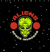 Thumbnail for Aliens / UFO Shower Curtain - Space Invaders - Decorate View
