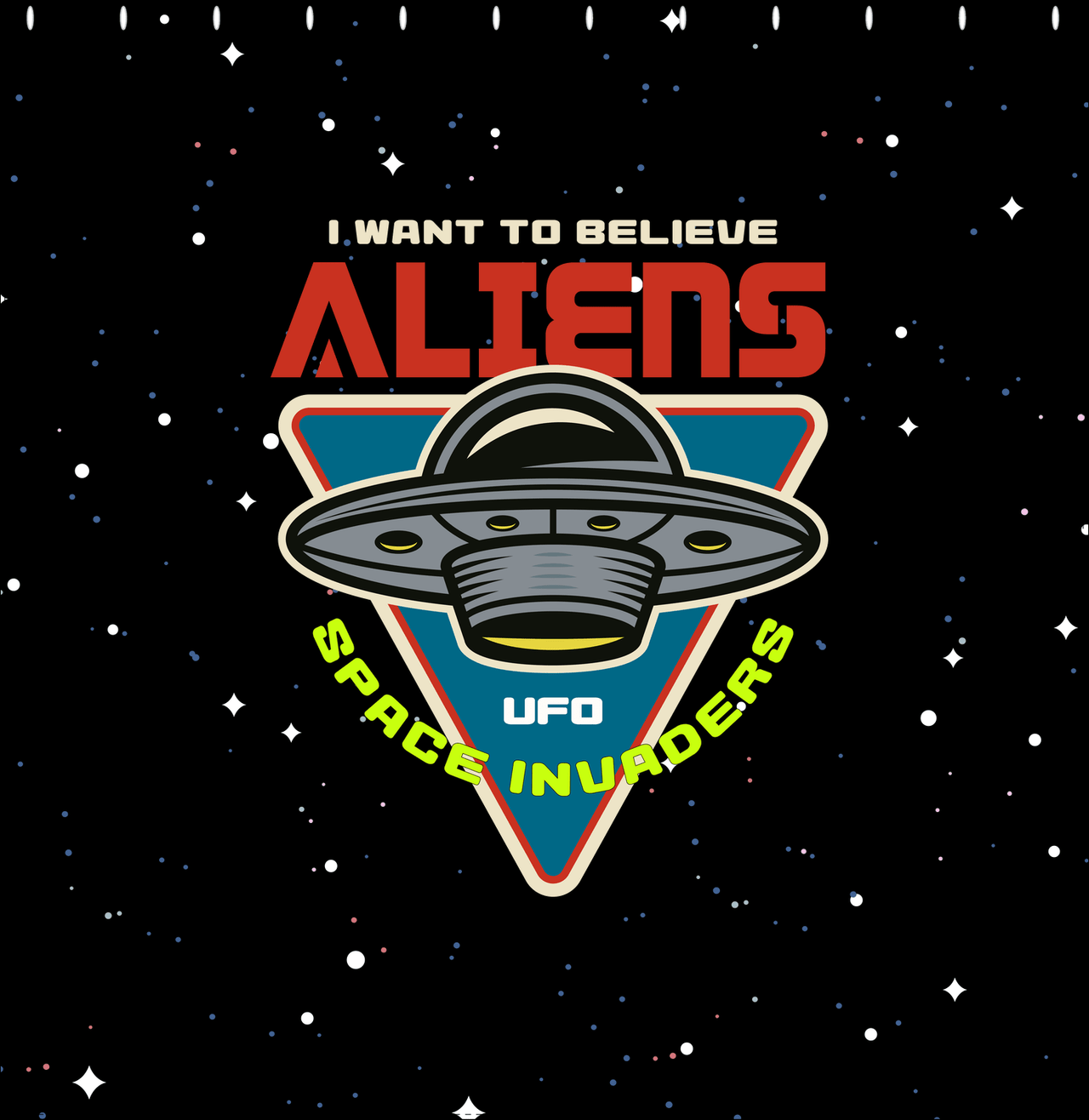 Aliens / UFO Shower Curtain - I Want To Believe - Decorate View
