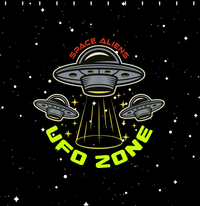 Thumbnail for Aliens / UFO Shower Curtain - UFO Zone - Decorate View