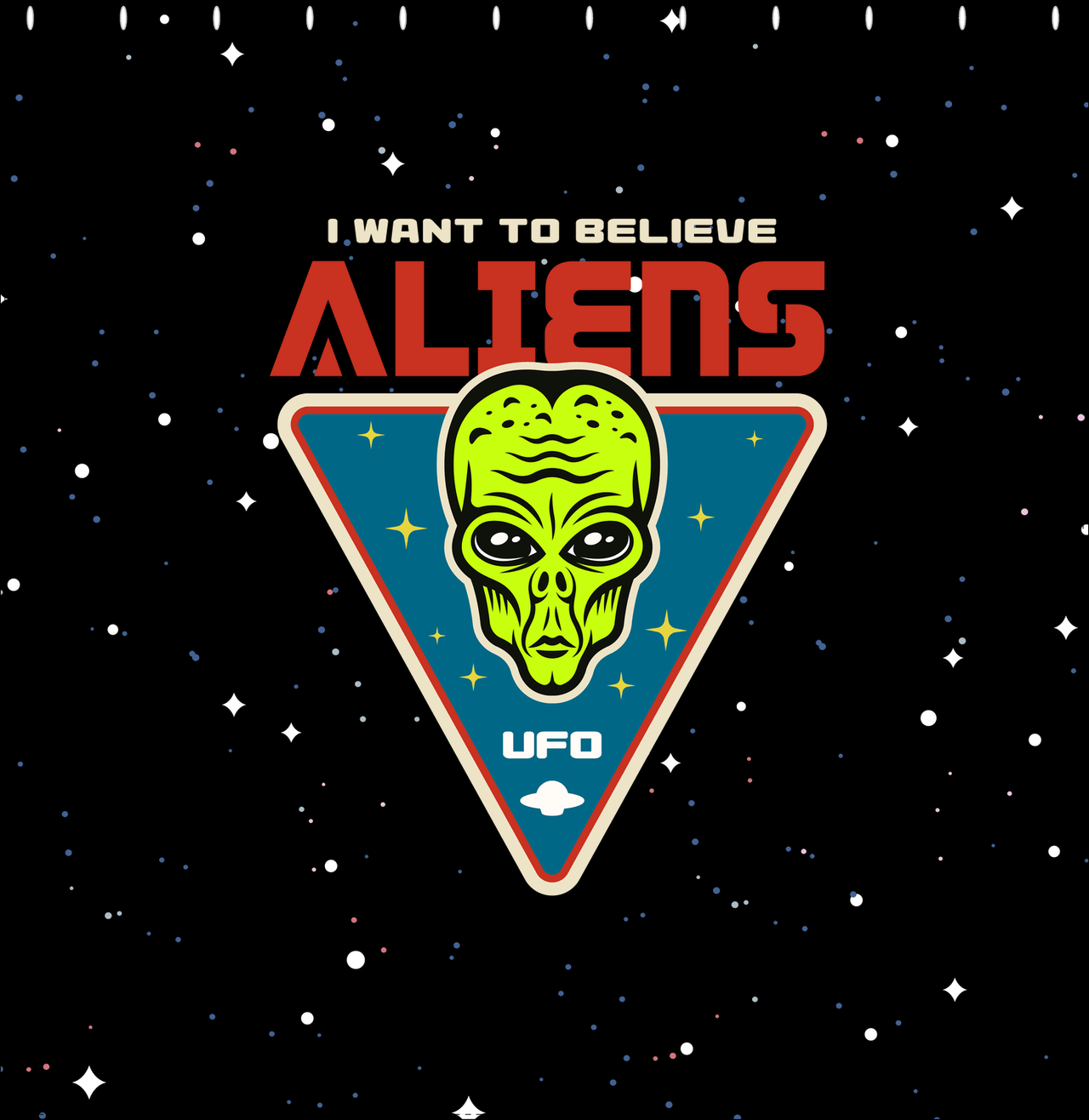 Aliens / UFO Shower Curtain - I Want To Believe - Decorate View