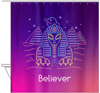 Thumbnail for Aliens / UFO Shower Curtain - Sphinx - Hanging View