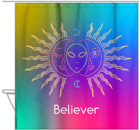 Thumbnail for Aliens / UFO Shower Curtain - Sun - Hanging View