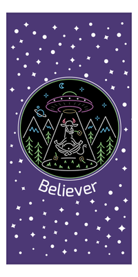 Thumbnail for Personalized Aliens / UFO Beach Towel - Cow - Front View