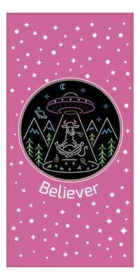 Thumbnail for Personalized Aliens / UFO Beach Towel - Cow - Front View