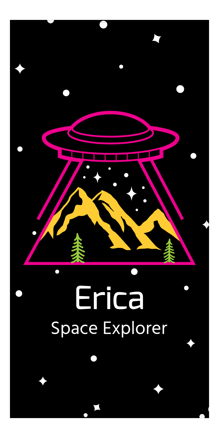 Personalized Aliens / UFO Beach Towel - Mountains - Front View