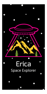 Thumbnail for Personalized Aliens / UFO Beach Towel - Mountains - Front View