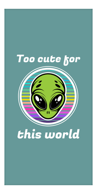 Thumbnail for Personalized Aliens / UFO Beach Towel - Too Cute For This World - Front View