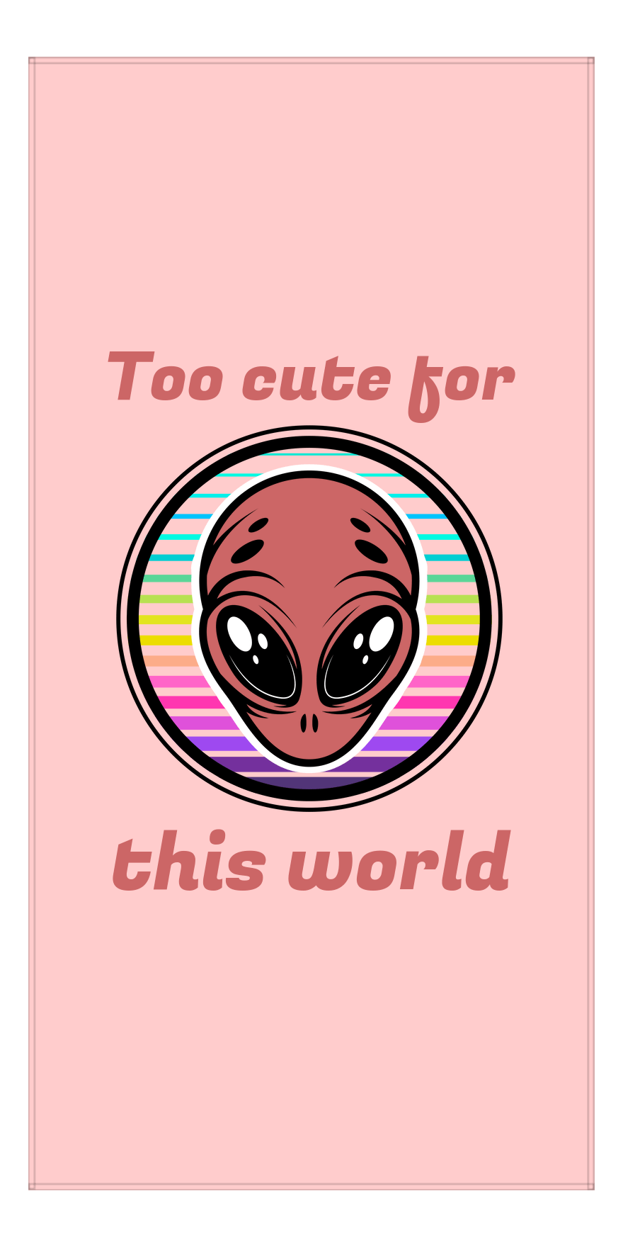 Personalized Aliens / UFO Beach Towel - Too Cute For This World - Front View