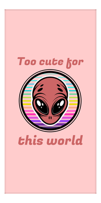 Thumbnail for Personalized Aliens / UFO Beach Towel - Too Cute For This World - Front View