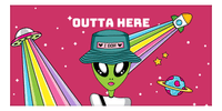 Thumbnail for Personalized Aliens / UFO Beach Towel - Outta Here - Front View