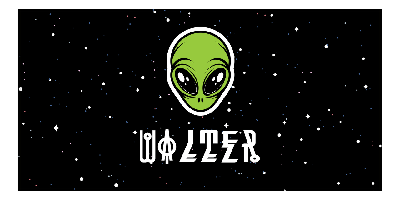 Personalized Aliens / UFO Beach Towel - Black Background - Front View