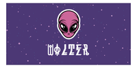 Thumbnail for Personalized Aliens / UFO Beach Towel - Purple Background - Front View