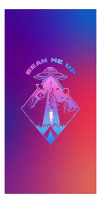 Thumbnail for Aliens / UFO Beach Towel - Beam Me Up - Front View