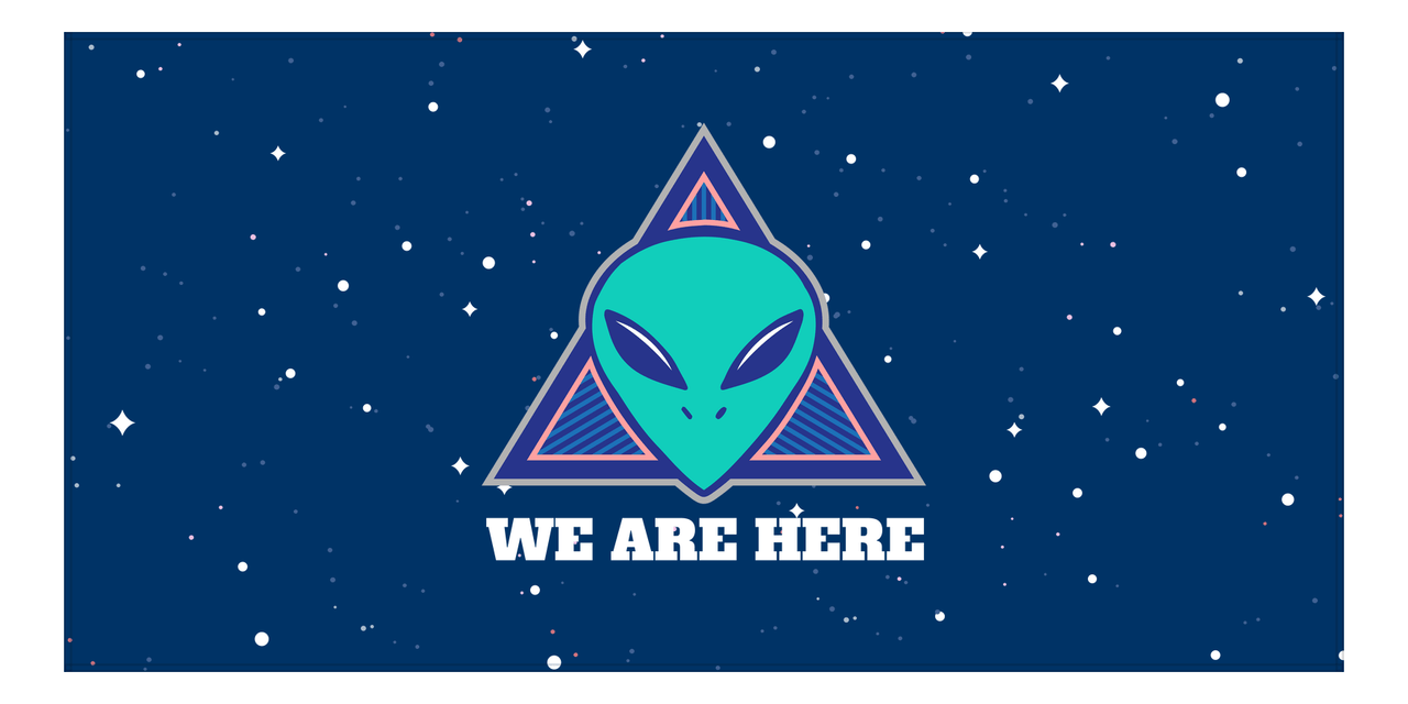 Aliens / UFO Beach Towel - We Are Here - Front View