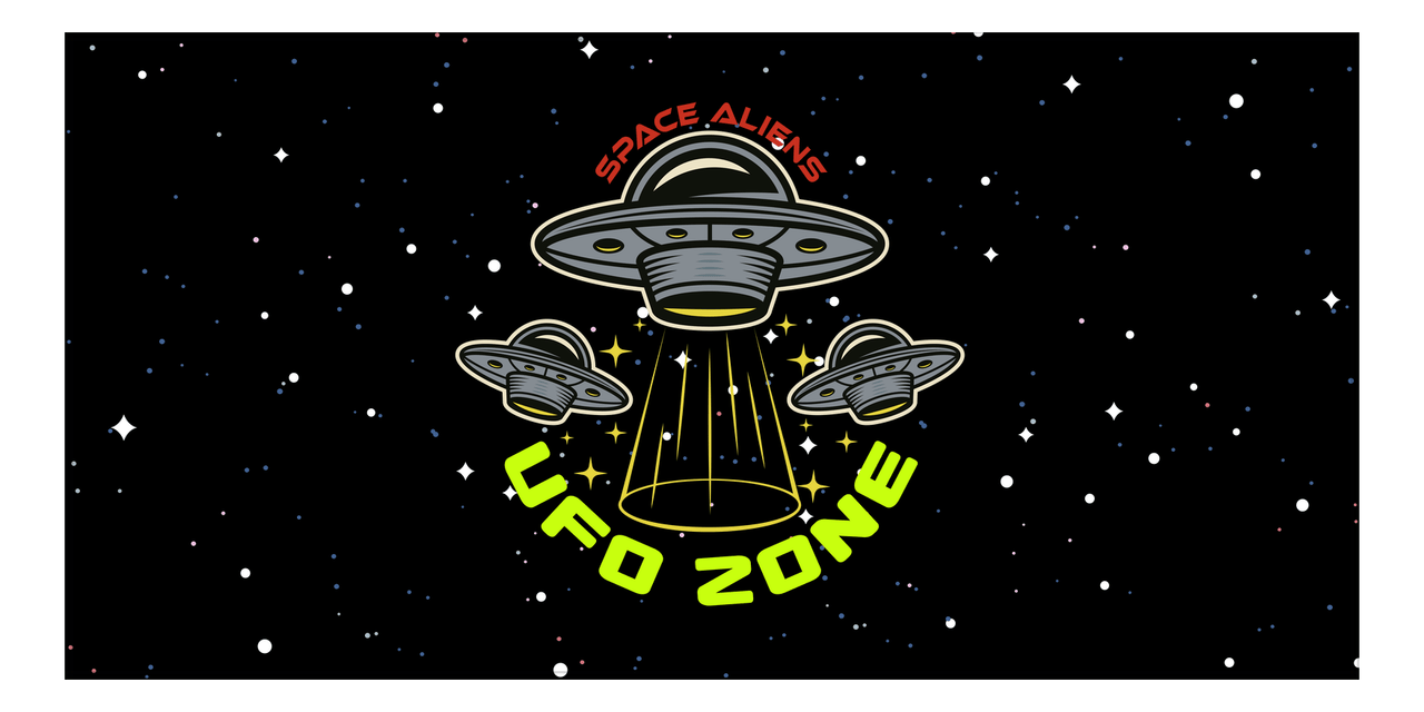 Aliens / UFO Beach Towel - UFO Zone - Front View