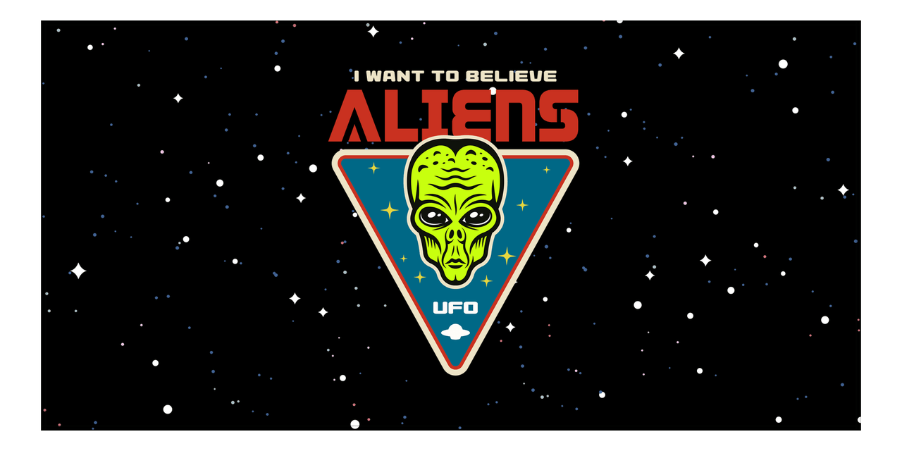 Aliens / UFO Beach Towel - I Want To Believe - Front View